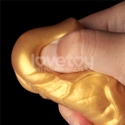 Aerosx 7.5 Inch Dual Density Gold/Blue Inflatable Fantasy Dildo