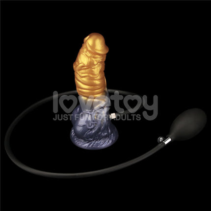 Aerosx 7.5 Inch Dual Density Gold/Blue Inflatable Fantasy Dildo