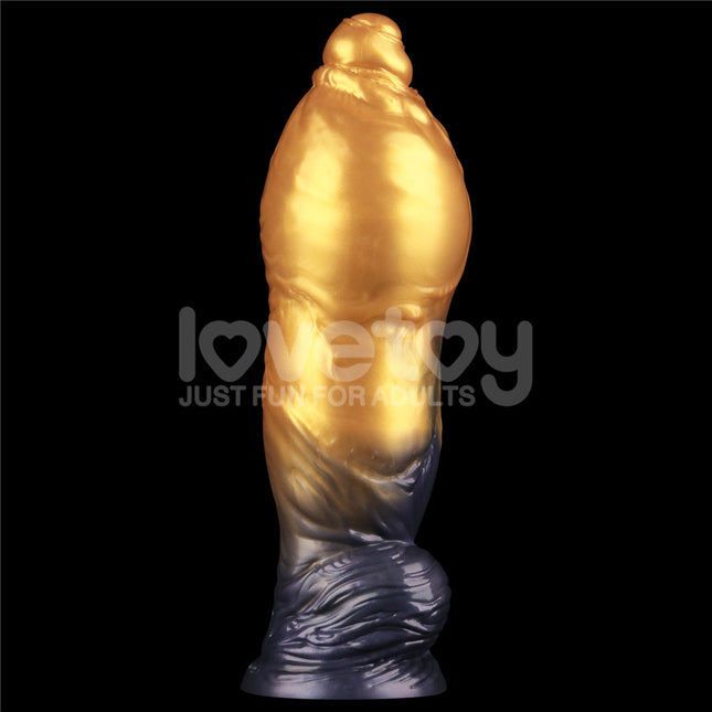 Aerosx 10 Inch Dual Density Gold/Blue Inflatable Fantasy Dildo