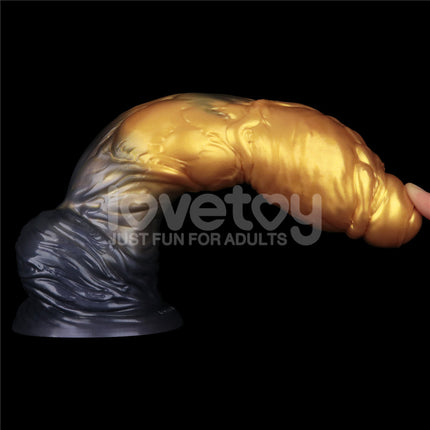 Aerosx 10 Inch Dual Density Gold/Blue Inflatable Fantasy Dildo