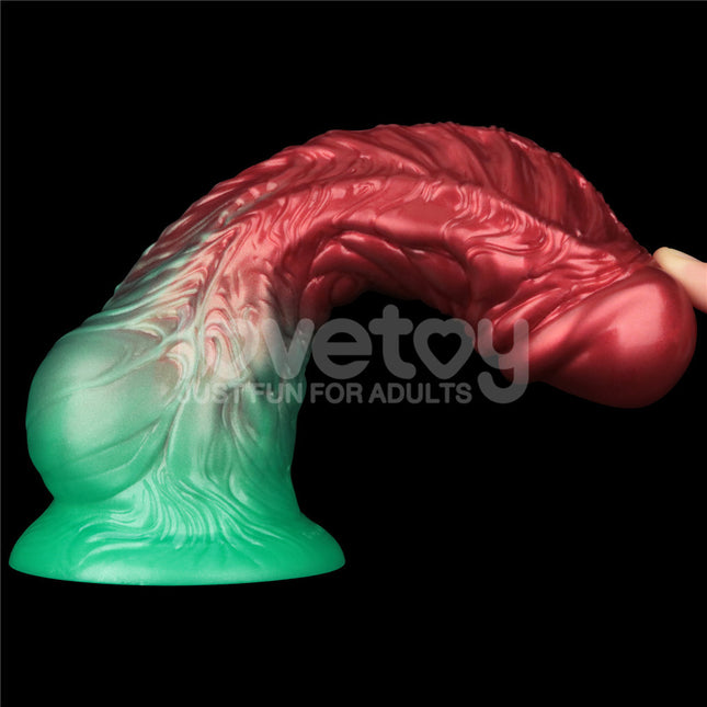 Aerosx 8 Inch Dual Density Red/Green 28 cm Inflatable Fantasy Dildo