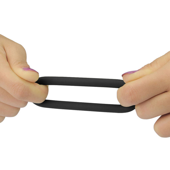 Power Plus Soft Silicone Snug Black Cock Rings Set of 3