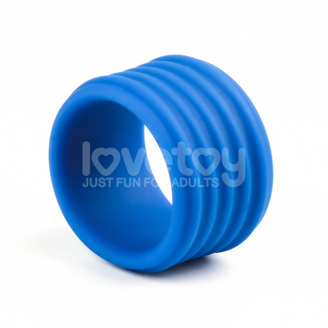 Pinnacle Pro Deep Rib Grip Blue Cock Ring