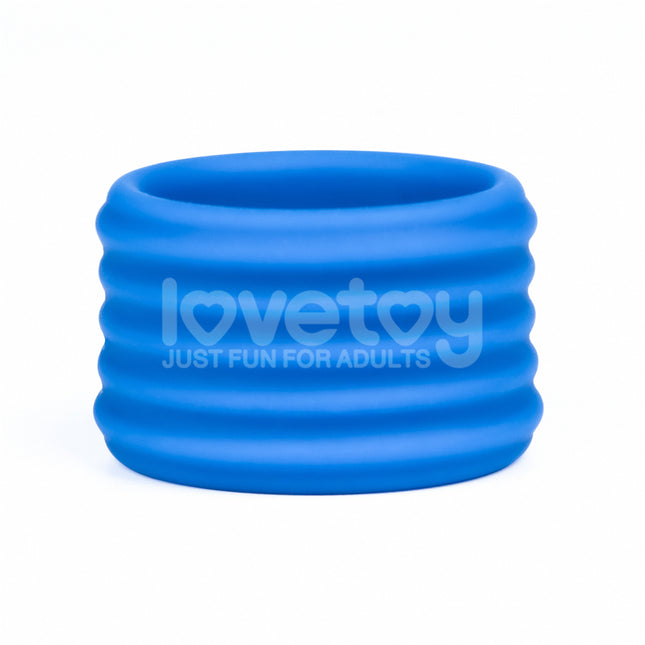 Pinnacle Pro Deep Rib Grip Blue Cock Ring