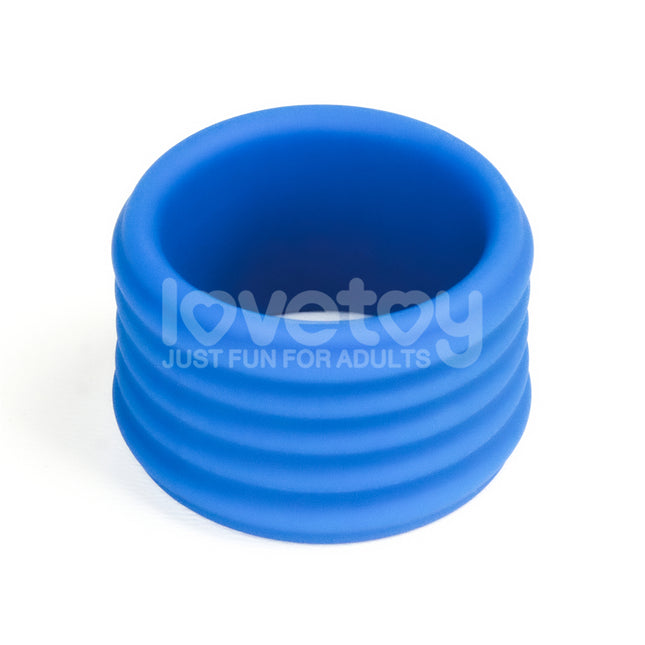 Pinnacle Pro Deep Rib Grip Blue Cock Ring