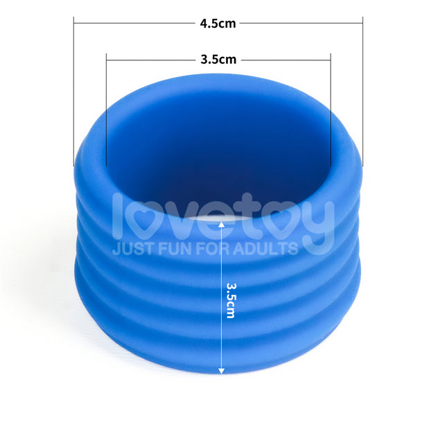 Pinnacle Pro Deep Rib Grip Blue Cock Ring