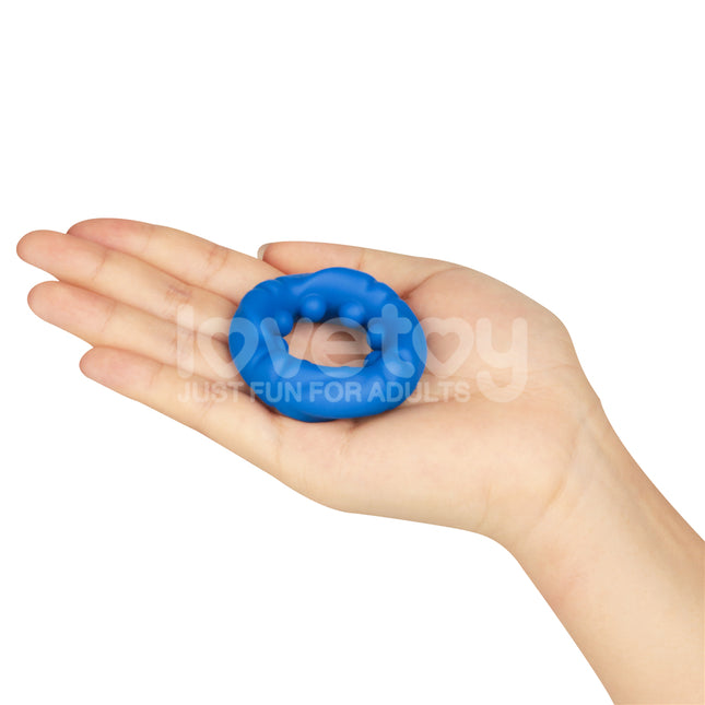 Pinnacle Pro Ridge Bump Stretcher Blue Cock Ring