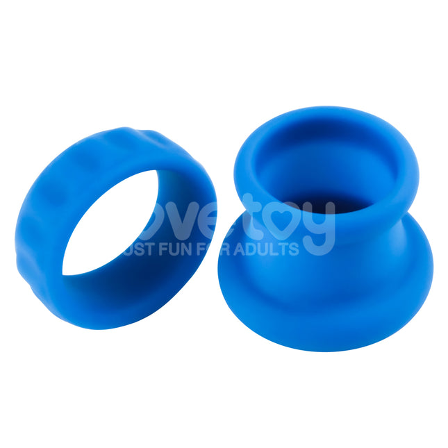 Pinnacle Pro Twin Flex Blue Cock & Balls Rings