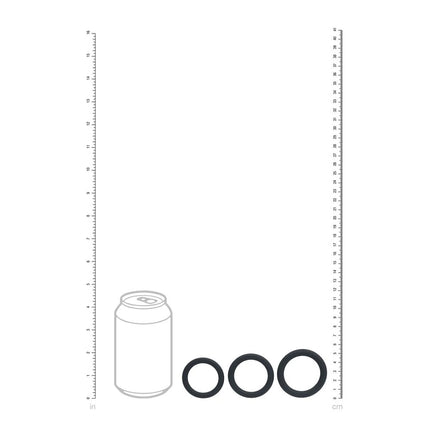 LEVELZ Classic Silicone Cock Ring Set - L/XL/XXL - Black Cock Rings