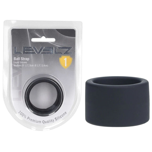 LEVELZ Medium Liquid Silicone Ball Strap - Black