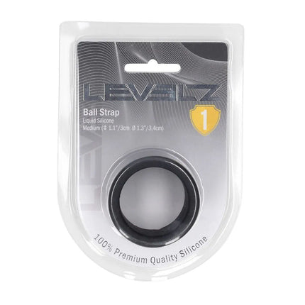 LEVELZ Medium Liquid Silicone Ball Strap - Black