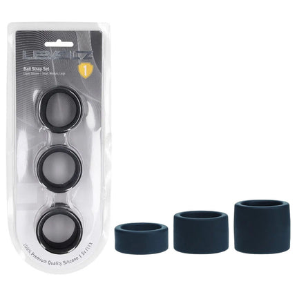 LEVELZ Liquid Silicone Ball Strap Set of 3 - Black