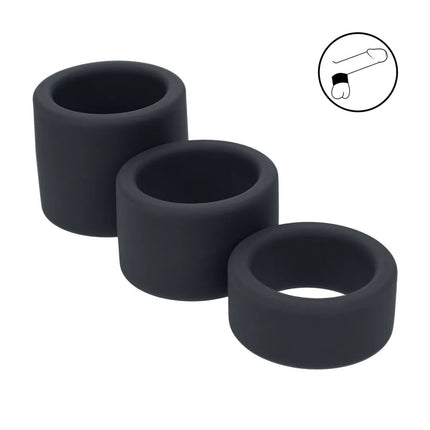 LEVELZ Liquid Silicone Ball Strap Set of 3 - Black