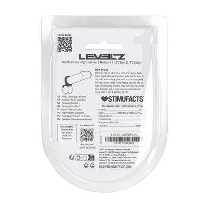 LEVELZ Double O Silicone Cock Ring - Black