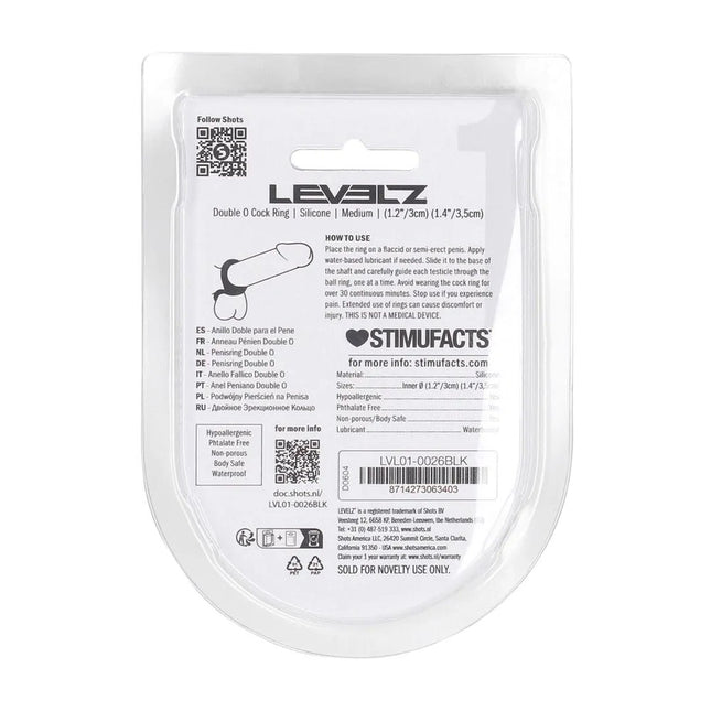 LEVELZ Double O Silicone Cock Ring - Black