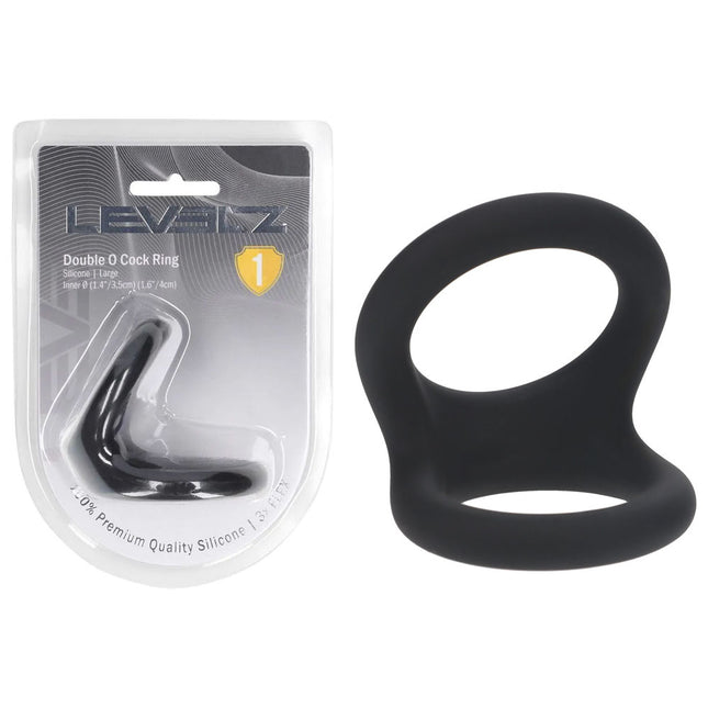 LEVELZ Double O Large Silicone Cock Ring - Black