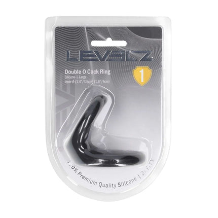 LEVELZ Double O Large Silicone Cock Ring - Black