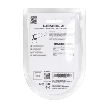 LEVELZ Double O Large Silicone Cock Ring - Black