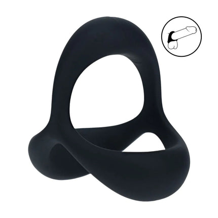 LEVELZ Tri O Ergo Silicone Cock Ring - Black
