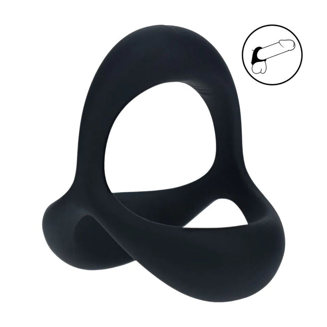 LEVELZ Tri O Ergo Silicone Cock Ring - Black
