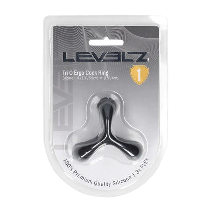 LEVELZ Tri O Ergo Silicone Cock Ring - Black