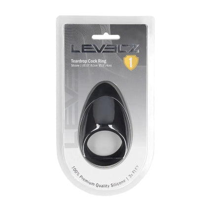 LEVELZ Teardrop Silicone Cock Ring - Black