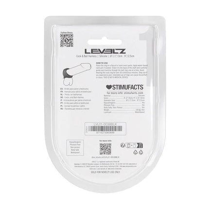 LEVELZ Silicone Cock & Ball Harness - Black