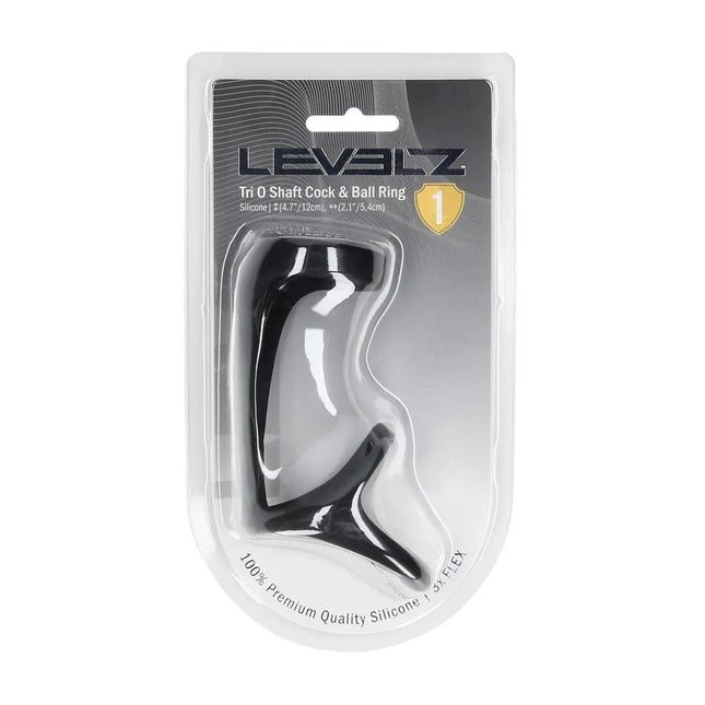 LEVELZ Tri O Silicone Shaft Cock & Ball Ring - Black