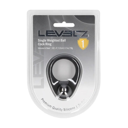 LEVELZ Single Weighted Ball Cock Ring - Black