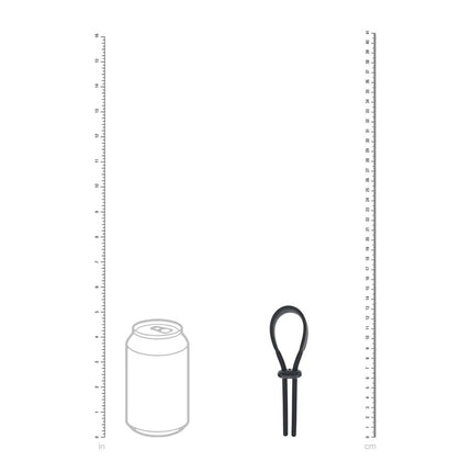 LEVELZ Wide Adjustable Silicone Lasso Cock Ring - Black