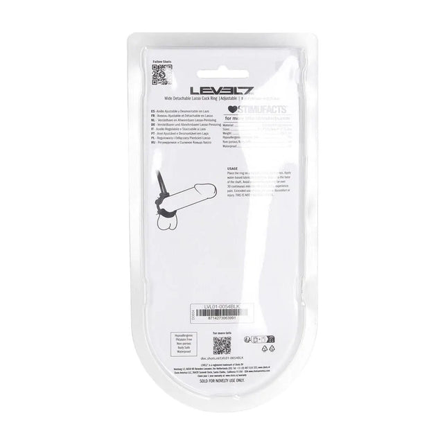 LEVELZ Wide Detachable Lasso Cock Ring - Black