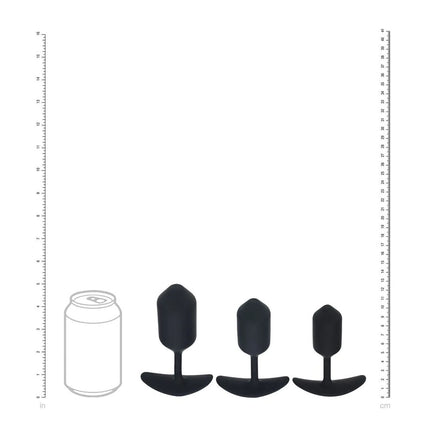 LEVELZ Silicone Weighted Anal Plug Training Set of 3 - Black