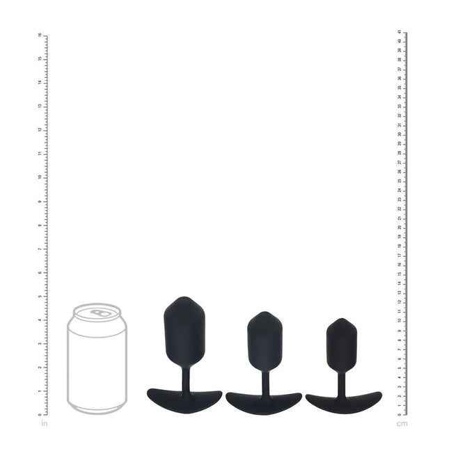 LEVELZ Silicone Weighted Anal Plug Training Set of 3 - Black