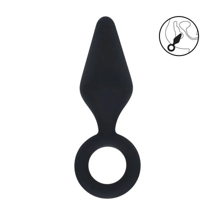 LEVELZ Silicone Small Anal Plug with Loop - Black