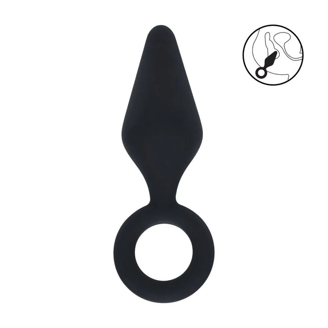LEVELZ Silicone Small Anal Plug with Loop - Black