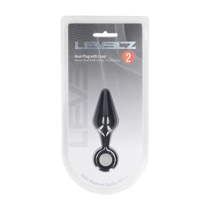 LEVELZ Silicone Small Anal Plug with Loop - Black