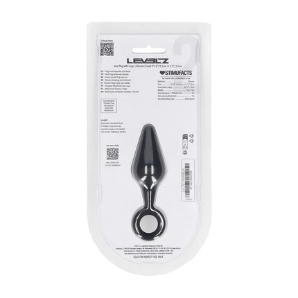 LEVELZ Silicone Small Anal Plug with Loop - Black