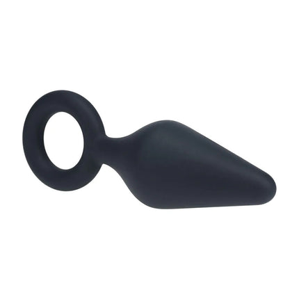 LEVELZ Silicone Large Anal Plug with Loop - Black
