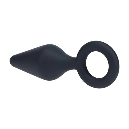 LEVELZ Silicone Large Anal Plug with Loop - Black