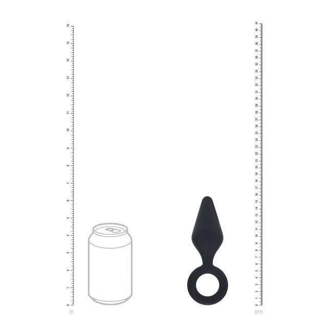 LEVELZ Silicone Large Anal Plug with Loop - Black