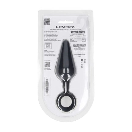 LEVELZ Silicone Large Anal Plug with Loop - Black