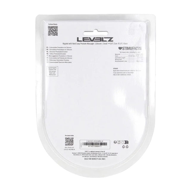 LEVELZ Rippled with Hard Loop Small Prostate Massager - Black