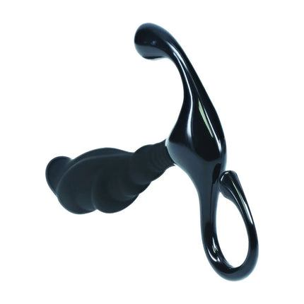 LEVELZ Rippled with Hard Loop Black Medium Prostate Massager