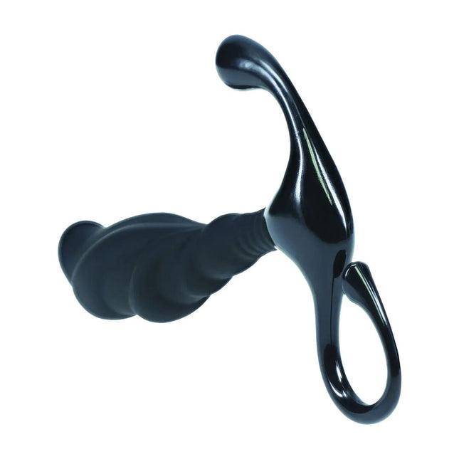 LEVELZ Rippled with Hard Loop Large Prostate Massager - Black