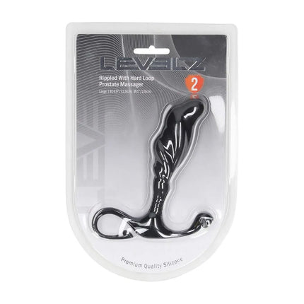 LEVELZ Rippled with Hard Loop Large Prostate Massager - Black