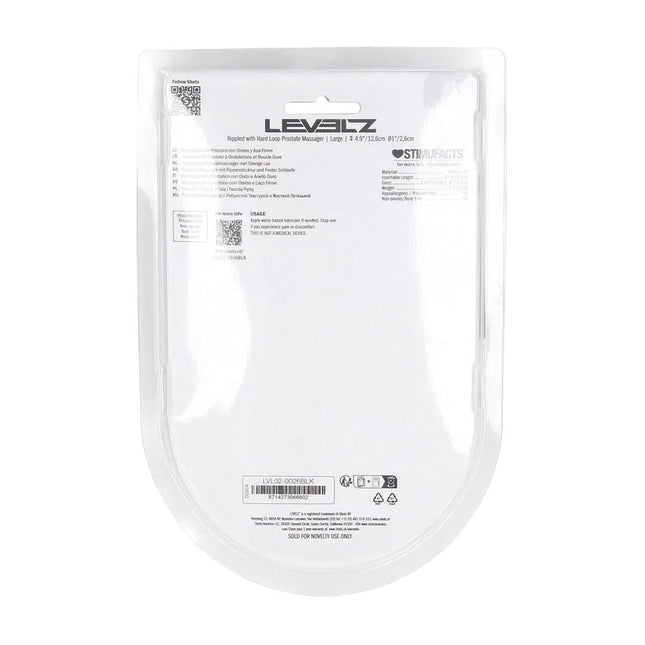 LEVELZ Rippled with Hard Loop Large Prostate Massager - Black