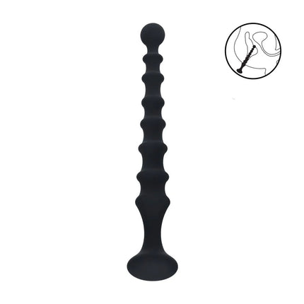 LEVELZ Ribbed Silicone Flared Anal Probe - Black