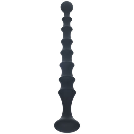 LEVELZ Ribbed Silicone Flared Anal Probe - Black