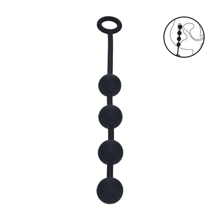 LEVELZ Round Silicone Medium Anal Balls - Black