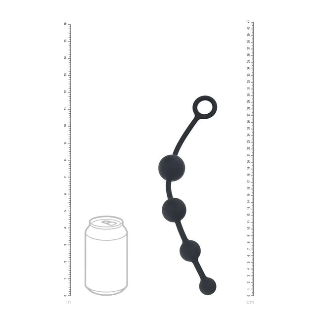 LEVELZ Curved Silicone Anal Beads - Black